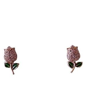 COPY - - 18K Gold Vermeil Rose earrings